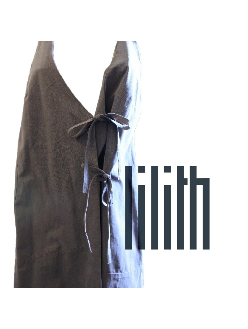Lilith - Gray Asymmetrical Long Tie Wrap Vest Size Large